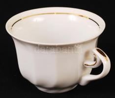 Hollóházi mokkás készlet, jelzett, apró lepattanás a cukortartón