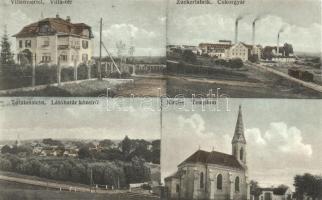 Félszerfalu, Hirm; Villa tér, cukorgyár, templom / Villenviertel, Zuckerfabrik, Kirche; Verlag J. Seitl / villas, sugar factory, church