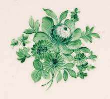 Herendi antik virág mintás lapostányér készlet    (6db), kézzel festett, hibátlan, jelzett, d:25 cm,...