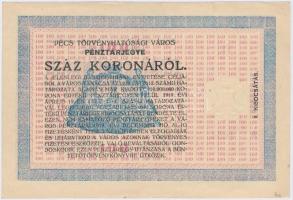 Pécs 1919.04.19. 100K "Pénztárjegy" számozás előtt csillag, "II. kibocsátás" T:I...