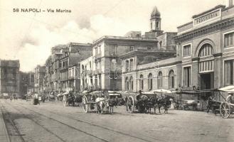 Naples, Napoli; Via Marina, Pescheria / Marina street, fish market