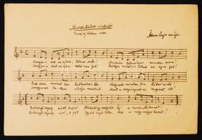 cca 1943 Munkatábor induló képeslap méretű kártya