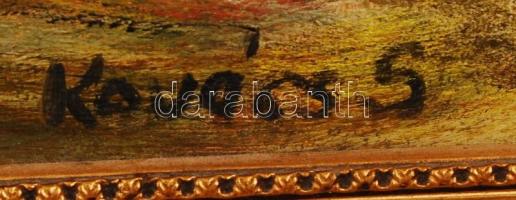 Kovács Sándor: Faluvég. Olaj, farost, jelzett, keretben, 50×70 cm