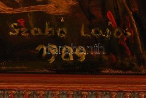 Szabó Lajos: November vége. Olaj, vászon, jelzett, sérült keretben, 50×70 cm