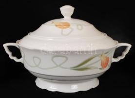 Zsolnay tulipános étkészlet, jelzett, matricás, hibátlan, összesen: