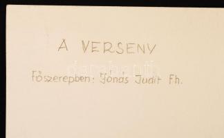 1989 A Verseny című film egy jelenete Jónás Judittal, feliratozva, 21x18 cm