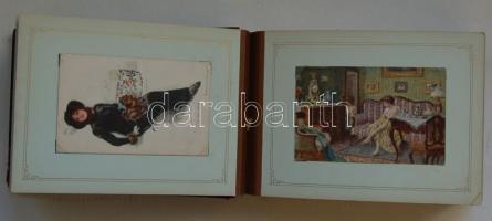 Szép nők 100 db képeslap közte szignós művészlapok / Schöne Frauen, 100 Stk dabei viele signierte Kü...