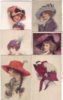 46 db szép nők érdekes kalapokban / Schöne Damin und interess. Hüte, 46 Stk.