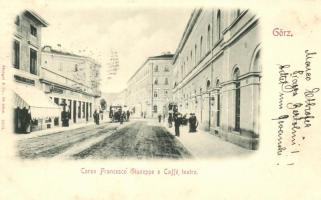 1898 Gorizia, Görz; Corso Francesco Giuseppe e Caffé teatro / Franz Joseph corso