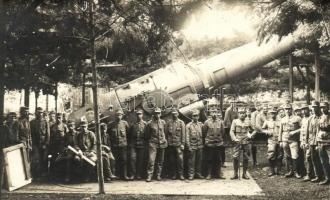 1918 Egy 42-es ágyú Coneglianonál / WWI Hungarian military, a 42 cm cannon at the Italian front, photo