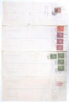 Budapest ~1930-1940. 4db kitöltetlen váltó, mindegyik hátoldalán felülnyomott bélyeg T:III