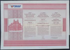 Budapest 1998. "IBUSZ" elsőbbségi részvénye 1000Ft-ról, szelvényekkel T:I-