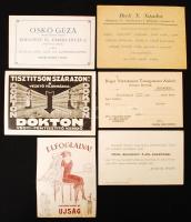 cca 1910-1940 6 db reklám levelezőlap, reklámkártya