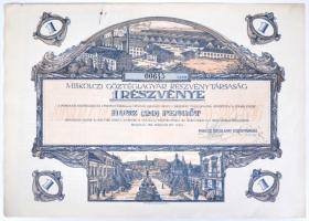 Miskolc 1926. "Miskolczi Gőztéglagyár Részvénytársaság" részvénye 20P-ről, szelvényekkel T:I- rozsdanyom