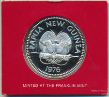 Pápua Új-Guinea 1976. 10K Ag dísztokban tanúsítvánnyal T:PP  Papua New Guinea 1976. 10 Kina Ag in original case with certificate C:PP