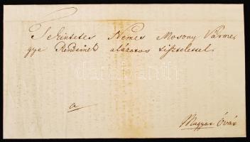 1833 Kováts János Magyar patika c. művének nyomtatott és saját kézzel aláírt ajánlója Moson vármegyé...