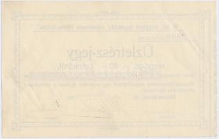 Zólyombrézó 1906. "Magyar Királyi Vasgyárak Fogyasztási Szövetkezete" üzletrészjegy 40K-ró...