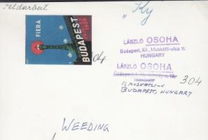 1938 Osoha László: Gyomlálók, pecséttel jelzett vintage fotóművészeti alkotás, kiállítási emlékjeggy...