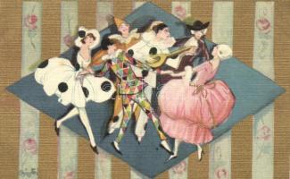 Ballet dancers, Italian art postcard; Ballerini & Fratini 256 s: Chiostri