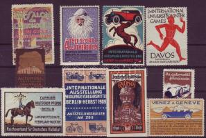 1903-1935. Sport és autó, 24 db levélzáró / Sport und Automobil, 25 Vignetten