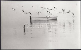 cca 1970-1980 Párás hajnal a Balatonnál, jelzetlen fotó, Kalocsai Rudolf hagyatékából, 15x24 cm