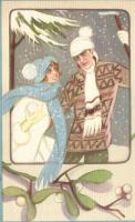 Winter, Italian art postcard; Ballerini & Fratini 253 s: Chiostri