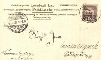 Girl, Art Nouveau floral litho