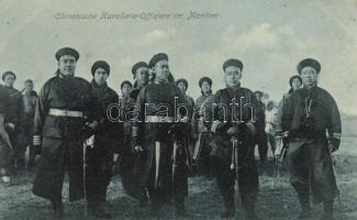 Chinesische Kavallerie-Offiziere im Manöver / Chinese cavalry officers
