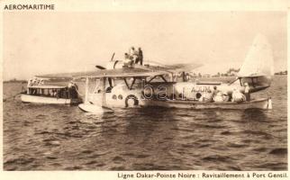 Ligne Dakar-Pointe Noire: Ravitaillement á Port Gentil / French flying boat