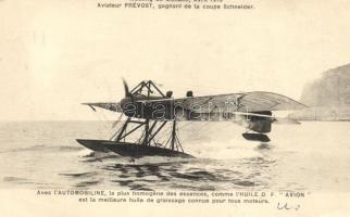Meeting de Monaco, Avril 1913; Aviator Prévost, gagnant de la couple Schneider / French biplane at the Monaco aviation meeting