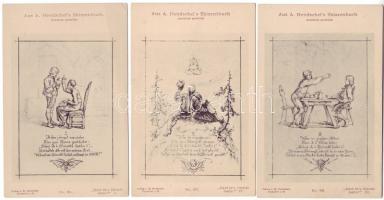 Aus A. Hendschels Skizzenbuch 9 db művészlap / 9 Künstlerkarten