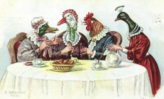 Poultry party, humour s: A. Greiner