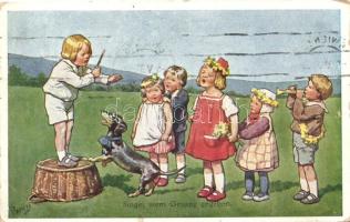 Singe, wem Gesang gegeben / Children band, dog, B.K.W.I. 243-5. s: Feiertag (b)