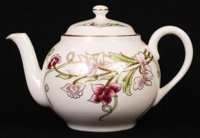 Zsolnay tavasz mintás teás készlet, kézzel festett, jelzett, hibátlan, eredeti dobozában