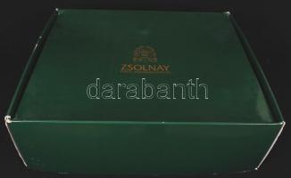 Zsolnay tavasz mintás teás készlet, kézzel festett, jelzett, hibátlan, eredeti dobozában
