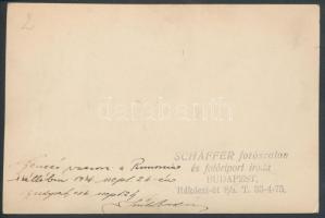 1934. szeptember 24. Schäffer fotószalon: Bencés vacsora a Pannónia Szállóban, Szűts András aláírásá...