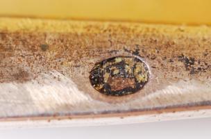 Ezüst (Ag.) cigarettatálca, jelzett, belül aranyozott, 7,5×9 cm, nettó:124 g