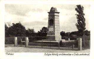 Mohács II. Lajos emlékoszlopa a Csele pataknál, Friedrich Oszkár kiadása