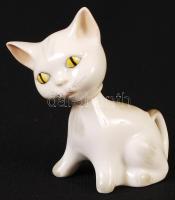 Aquincumi mozgó fejű cica, kézzel festett, hibátlan, jelzett, m:8 cm