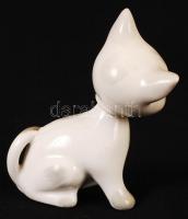 Aquincumi mozgó fejű cica, kézzel festett, hibátlan, jelzett, m:8 cm