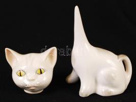 Aquincumi mozgó fejű cica, kézzel festett, hibátlan, jelzett, m:8 cm