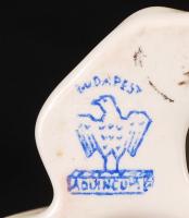 Aquincumi mozgó fejű cica, kézzel festett, hibátlan, jelzett, m:8 cm