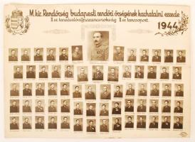 1944 M.kir. Rendőrség budapesti rendőri őrségének karhatalmi ezrede II.sz. tanzászlóaljparancsnokság II.sz. tancsoportjának tablóképes, 22x16 cm