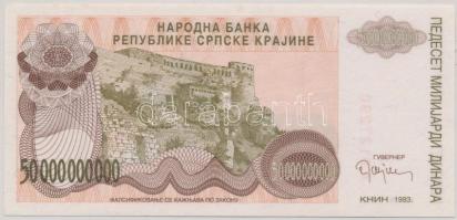 Horvátország/Krajna Szerb Köztársaság 1993. 50.000.000.000D T:I
Croatia/Republic of Serbian Krajina ...