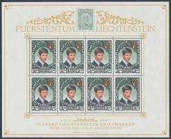 75 éves a liechtensteini bélyeg kisív, 75th anniversary of Liechtenstein stamp minisheet