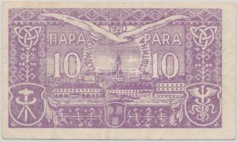Jugoszlávia/Szerb-Horvát-Szlovén Királyság/Belgrád 1920. 10p városipénz T:III Yugoslavia/Kingdom of the Serbs, Croats and Slovenes/Belgrade 1920. 10 Para municipial money C:F
