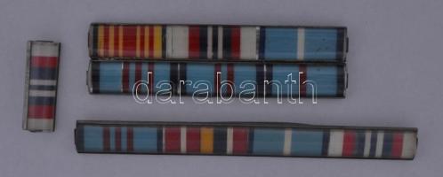 Románia 10db katonai szalagsáv tokokban T:vegyes Romania 10pcs of military miniature ribbons in cases C:mixed