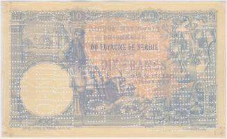 Szerbia 1893. 10D "P.00 000" sorozat és sorszámmal, ismeretlen cirill "PONISTENO&quot...