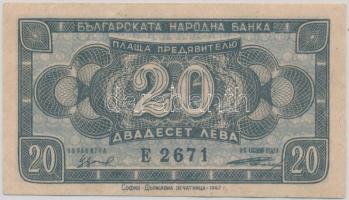 Bulgária 1947. 20L T:I- Bulgaria 1947. 20 Leva C:AU hajtatlan Krause 74