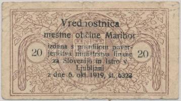 Jugoszlávia/Szerb-Horvát-Szlovén Királyság/Maribor 1919. 20v T:III,III-
Yugoslavia/Kingdom of the Se...